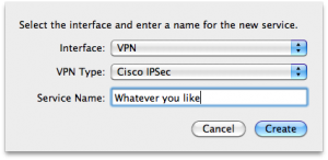 VPN creating settings